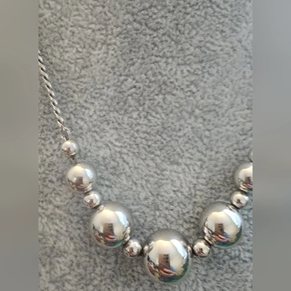 Monet Elegant Silver Beaded‎ Necklace